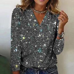 Women's T Shirts Spring And Autumn Casual Solid Color Sequin Long Women Shirt Workout Sleeve For Cotton Womens Summer Tops