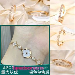Luxurys Designers bracelet Tifannissm Women Charm Live Hot Selling Bracelets Champagne Gold Jewellery for Light Luxury Fashion Advanced and With Original Box