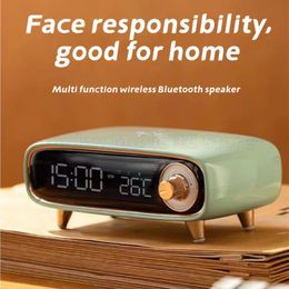 Multifunctional bluetooth speaker 15W wireless fast charging sixinone bedside night light alarm clock temperature dis 231228