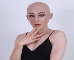 Adult Full Head Silicone Face Mask Female Shaped Latex Crossdresser Headgear Halloween Cosplay Accessory Masque Party Cosplay5620057