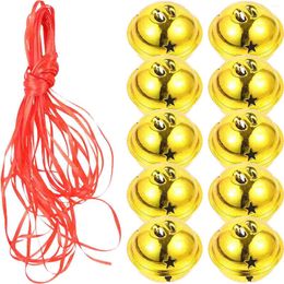 Party Supplies Five-Point Star Christmas Bells Jingle Bell With Ribbon Mini Shiny Rattle Tree Hanging Pendants