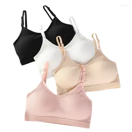 Bustiers & Corsets Ladies Sexy Seamless Brassiere Bras Cotton Stretch Underwear Knitting Thread Solid Color Wire Free Tube Top Girls Push Up