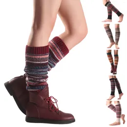 Women Socks Vintage Long Leg Warmer Womens Men 80s Party Ribbed Knit Dance Sports Winter Sock Legging Boot Cuffs High