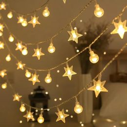 1pc, Warm White Star Bubble Lamp String Yard Light - Waterproof Holiday Lights for Tent, Wedding, Birthday Party, Canopy, Playhouse, Camping, Awning, Scene Decor.