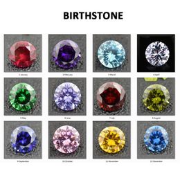 Cubic Zirconia Birthstones Round 5-10mm Jau To Dec Loose Stone For Jewellery Charms Locket 600pcs Lot mixed 12 Colours 50pcs p203j