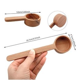 Coffee Scoops Beech Wooden Coffee Scoop Measuring Spoon For Ground Beans Protein Powder Jars Wholesale Lx4721 Drop Delivery Home Garde Dhyei