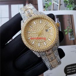 2022 Luxury Fashion Mens Diamond Watch Rose Gold Calendar Gold Bracelet Folding Clasp Master Designer Men Watchesde275E