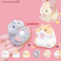 Stuffed Plush Animals Japan Original Capsule Toys Cute Kawaii Fatty Milky Soft Hamster Flocking Plush Dolls Squeeze Stress Relief ToysL231228