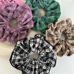 Hair Clips Ins Fashion Colorful Plaid Cloth Elastic Scrunchie Advanced Fabrics Rope Accessories