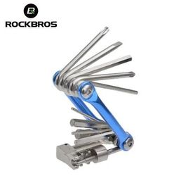 Tools ROCKBROS Mini Repair Pocket Folding Tool 11 in 1 Bicycle Mountain Road Bike Tool Set Cycling Multi Repair Tools Kit Wrench