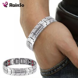 Rainso Fashion Jewellery Healing FIR Magnetic Bio Energy Bracelet For Men Blood Pressure Accessory Women Bracelets Gifts 231225