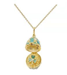 Pendant Necklaces Selling Enamel Drop Can Open Flowers Easter And Christmas Gifts With Egg Necklace1712431