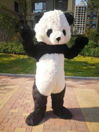 Costumes Highquality Real Pictures Deluxe Cute panda mascot costume Mascot Cartoon Character Costume Adult Size free shipping