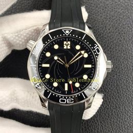 Super VS Factory Cal 8806 Automatic Movement Watch Men's 42mm Black Dial Ceramic Bezel 300M 007 Limited Edition Sapphire Glas313Z