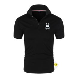 Brand Rabbit Print Men's Lapel Short Sleeved Man Polo Collar T-shirt Luxury Designer Clothes Men Rabbit T-shirt Polo T Shirt for Men Summer Golf Short SleevedF16J