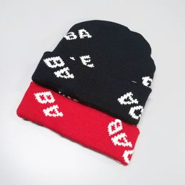 Ba family Beanie Skull Caps Wool knitted hat Classic letter knitting pattern designer Warm Fashion street trend match winter pretty Three Colours are available