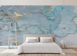 Customised wallpaper for walls Custom Po Wallpapers 3D Stereo Blue Marble Wall Paper Murals Papel De Parede5570327