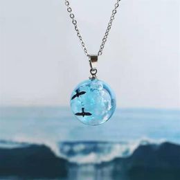 Fashion Personality Women's Necklace Creative Simple Blue Sky White Clouds Bird Star Pendant 2021 Trend Party Gift Chains223y