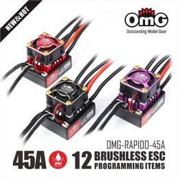 omgrapido45a 23s 50g esc sensored brushless electronic speed controller for rc car 1 18th 1 14th 1 16th racing rc cars