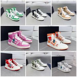 Designer High-top Casual Shoes Skel Top Bone Leather Sports Shoes Skeleton Blue Red White Black Green Grey Men Women Outdoor Training Shoes