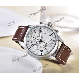 expensive menwatch iwc watch mens pilot chronograph watches high quality quartz uhren super luminous watchmen all dial work montre pilot luxe D47R