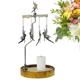 Candle Holders Carousel Rotary Holder With Small Magnet For Romantic Wedding Christmas Party Fireplace Decor Home