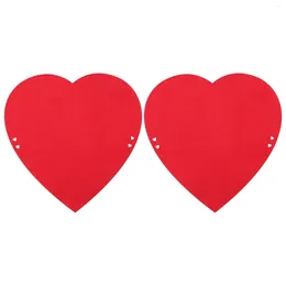 Chair Covers 2 Pcs Valentine's Day Back Cover Valentines Holiday Felt Heart Shape Removable Heart-shaped Party Protector