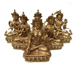 Decorative Figurines 21CM Copper Statue Master Buddha Yellow God Wealth Green Tara Vajrasattva Great White Umbrella Cover Sun