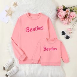 FOCUSNORM Mommy and Me Family Matching Outfits Long Sleeve Letter Print Autumn Pullovers Sweatshirt Tops Outwear 231228