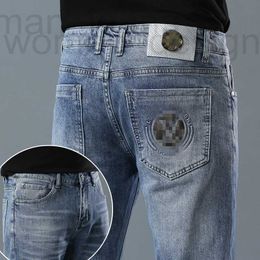 Jeans da uomo firmati Nuovo per pantaloni di marca slim fit elastici sottili in edizione coreana di lusso leggero OUSL