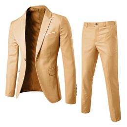 Mens Suit sets Formal suit set men double jacket Solid Colour Blazers pant Coat social suits luxury terno masculino 231227