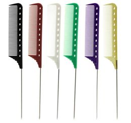 6PcsLot Stainless Steel Rat Tail Comb Set Unbreakable Resin Teeth Hair Cutting Comb Salon Barbers Styling Hairdressing Tools8767874
