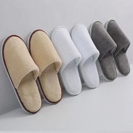 Slippers 1 Pair Women Business Travel Passenger Shoes Home Guest Slipper El Beauty Club Washable Coral Fleece