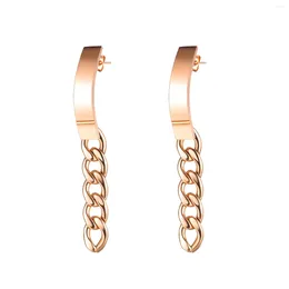 Dangle Earrings Fashion Simple Temperament Geometric Chain Earring Rose Gold Color Jewelry Woman Gift Not Fade Wholesale