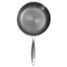 Pans Stainless Steel Wok Fry For Cooking Frying Non Stick Egg Honeycomb Skillet