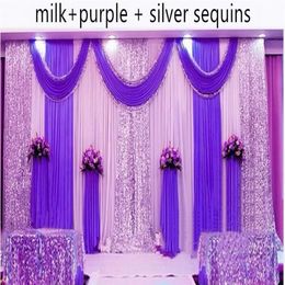 3M 5M backdrop with sequins swags wedding backcloth With sequins Swags party curtain Wedding Party Stage Celebration Background253G