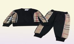 Criança moda vestir preto bebê menino designer conjuntos de roupas esportivas 90150 cm criança criança roupas verão 2022258w1205987