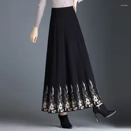 Skirts High Waist 2023 Autumn Winter Women's 3XL Maxi Knitted Female Fashion Casual Long Streetwear