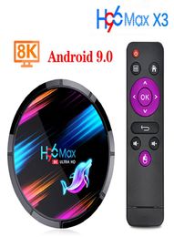 H96 MAX X3 Android 90 TV Box 4GB 64GB 32GB 4G128G Amlogic S905X3 Quad core Wifi 8K H96MAX X3 TVBOX Android9 Round Set top box wit9740811