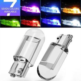 pcs WW T LED Glass Housing Cob Car Bulb K White Green Blue Red Wedge License Plate Lamp Dome Light