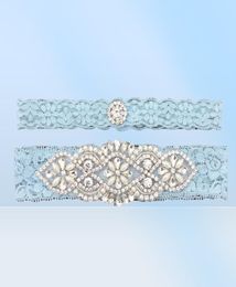 Blue Bridal Garters Crystals Pearls for Bride Lace Wedding Garters Belt Size From 15 to 23 inches Wedding Leg Garters Real Pi1028875