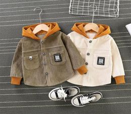 Spring Autumn Baby Clothes Corduroy Blouse Kid Hoodies Tops Boys Girls Cotton Leisure Sport Hooded Sweatshirts Infant 2203075100497