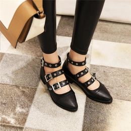 Dress Shoes YMECHIC Spring 2023 Buckle Strap Mary Jane Chunky Heels Pumps Women White Red Black Gladiator Block Heel Party Woman