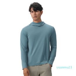 lu Men Hooded Pullover Sports Long Sleeve Yoga Outfit Mens Style H Sweater Training Fitness Clothes Training