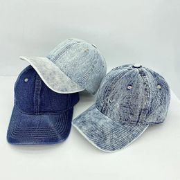 Ball Caps Summer Washed And Old Baseball Cap Men's Women's Soft Top Solid Color Retro Cowboy Hat Outdoor Back Buckle Sun Chapeau