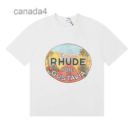 Rhude Men's T-shirts High Quality Summer Mens t Shirt Fashion Men Women Designer Tee Soft Causal Short Sleeve Us Size S-2xl Black White Beige SMZ6