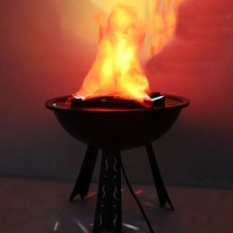 Halloween Simulation Brazier Decoration Electirc LED Flame Light Fake Fire Burning Props Haunted House Bar Shop Home Party Decor 231227