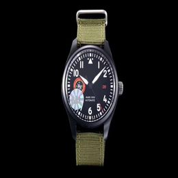 40MM limited edition men watch navy military nato strap sapphire black ceramic case wristwatch waterproof automatic 327001 327002 299Z