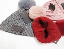 Womens Designer Winter Beanie Hat With Pompoms Women Soft Stretch Cable Knitted Pom Poms Cashmere Hats Female Warm Skull Caps Plus8256952