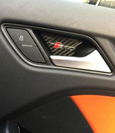 Car styling Stickers Carbon Fibre Interior door inside door bowl panel wrist cover trim for A3 A4 A5 A6 A7 Q3 Q5 Q7 B6 Accessories6305736